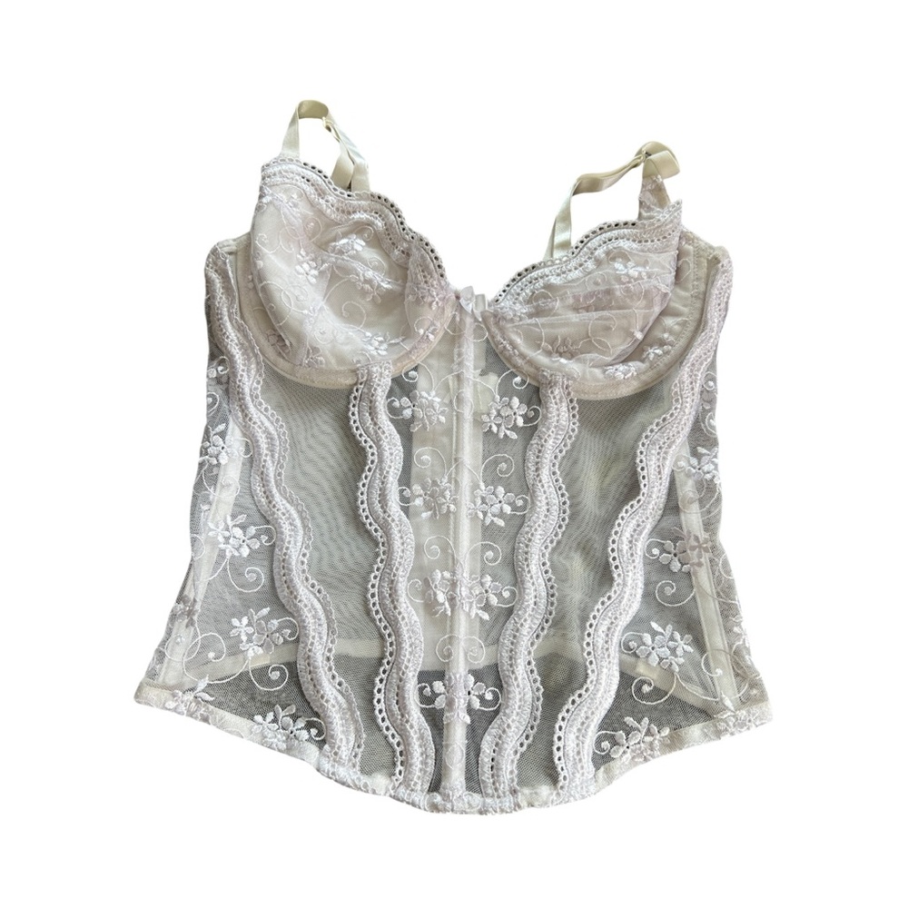 Shirley Lace Bustier Top - White